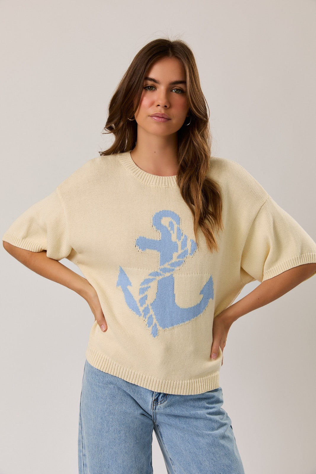 Anchor Sweater Top - Clothe Boutique