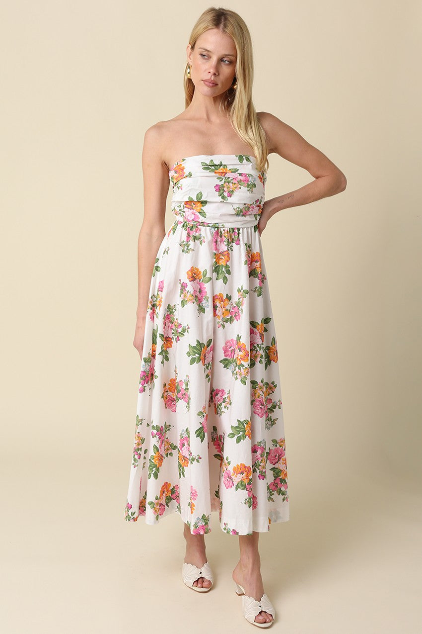 Londyn Floral Strapless Dress