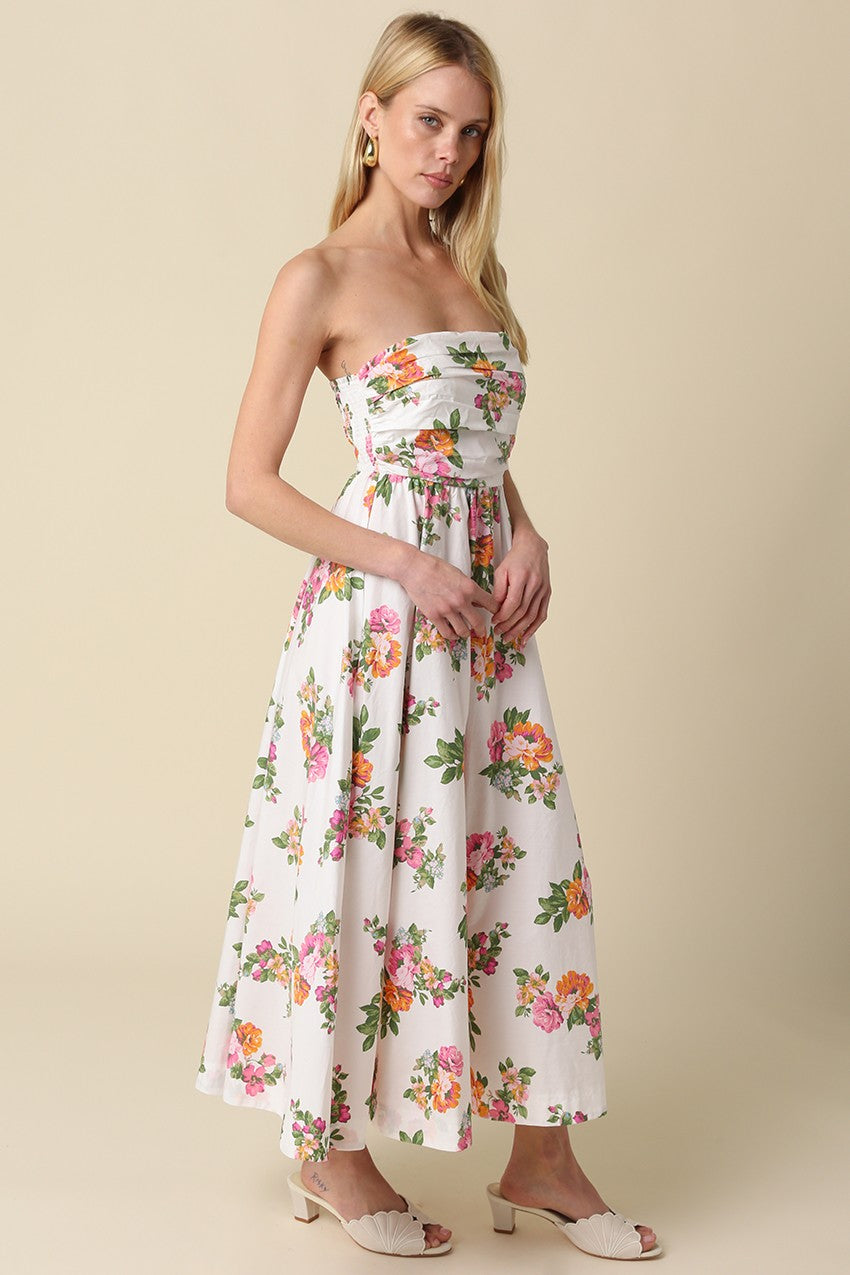 Londyn Floral Strapless Dress