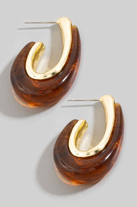 Resin Oval Hoops Brown
