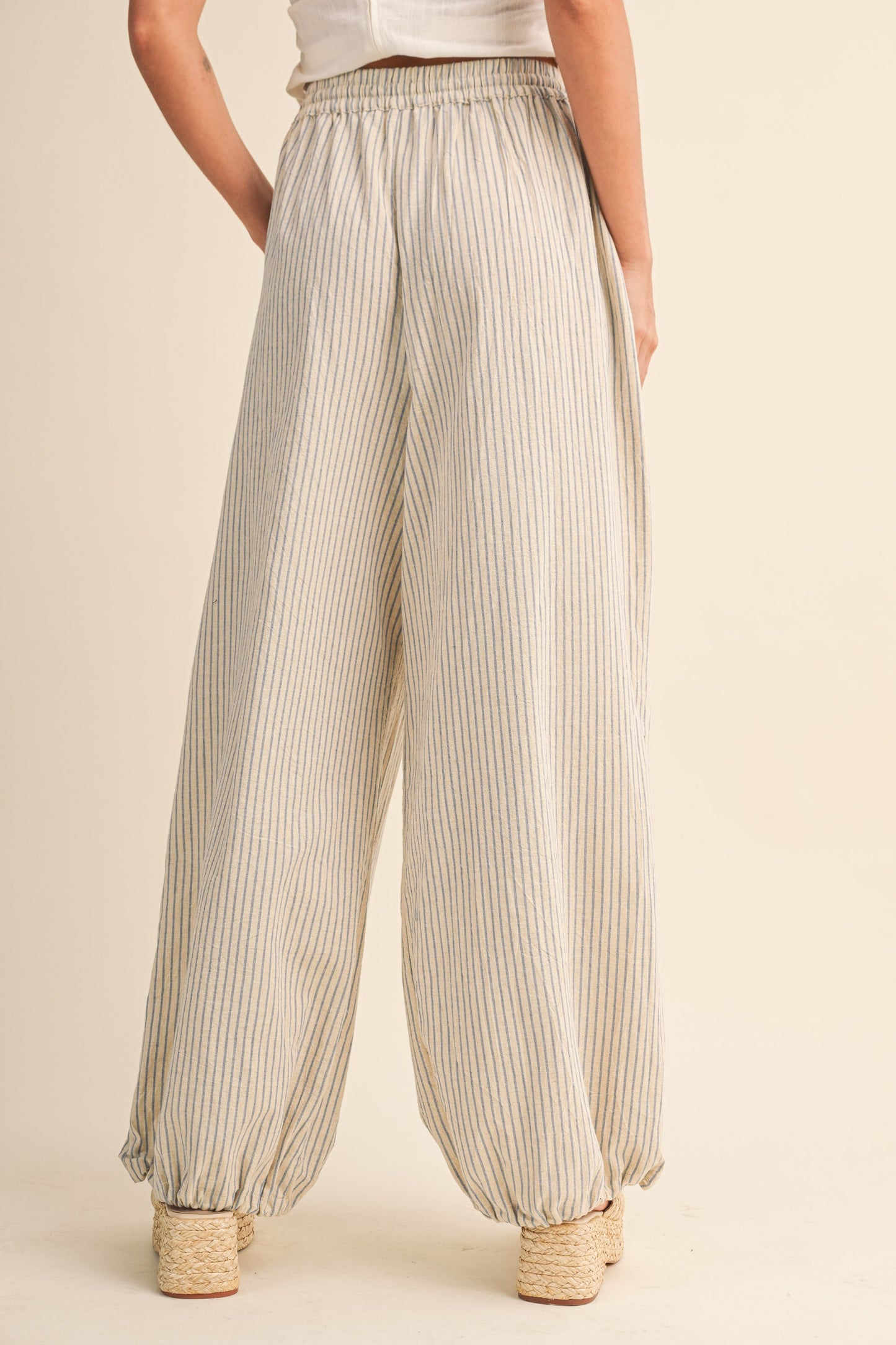 Striped Balloon Hem Pants