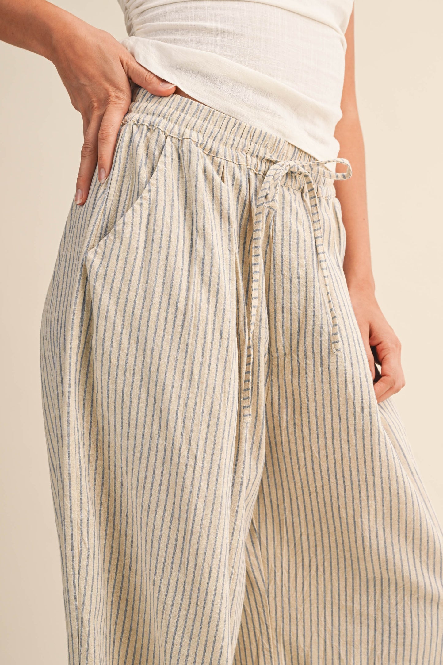 Striped Balloon Hem Pants