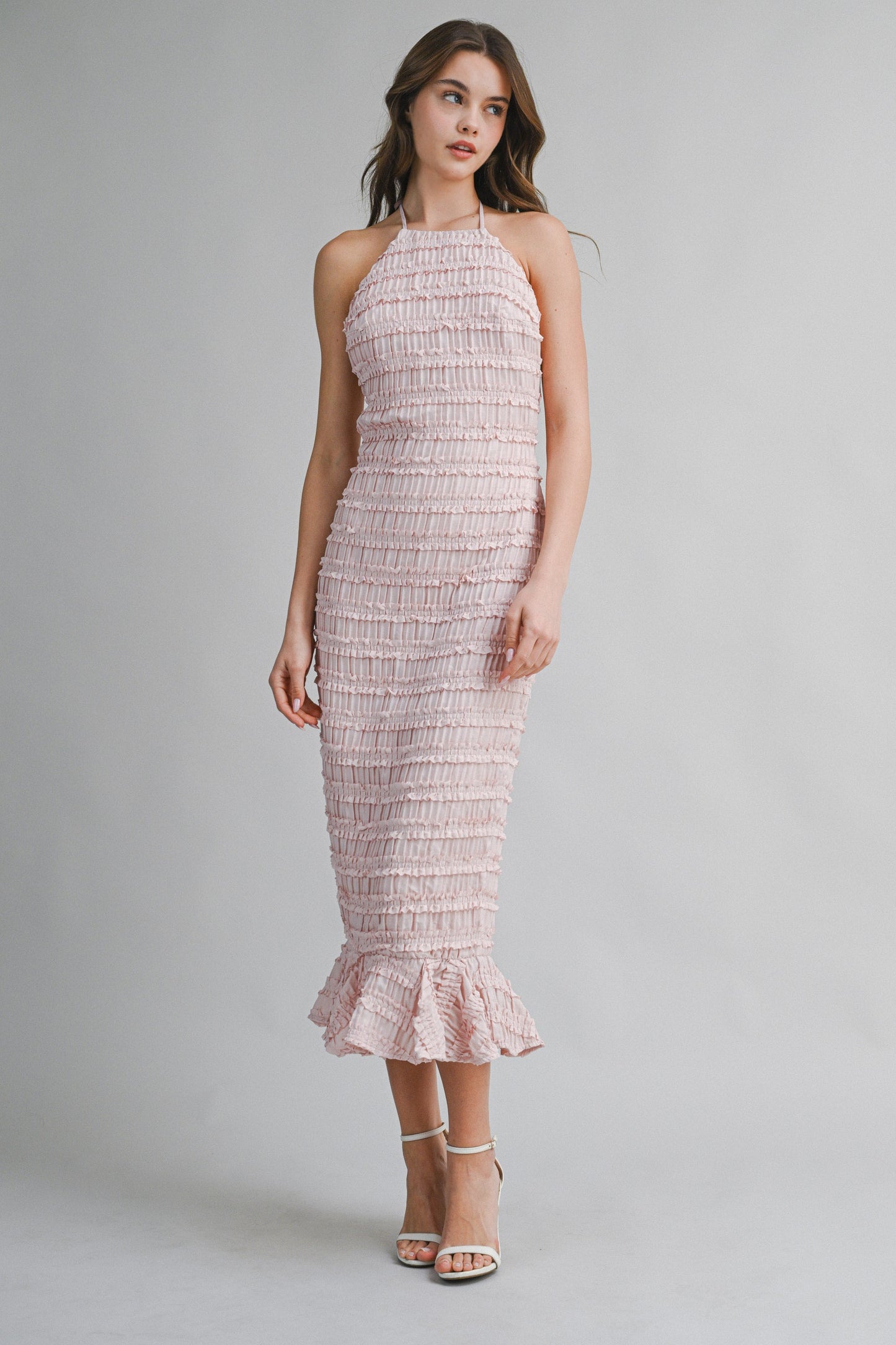 Frilled Smock Bodice Dress