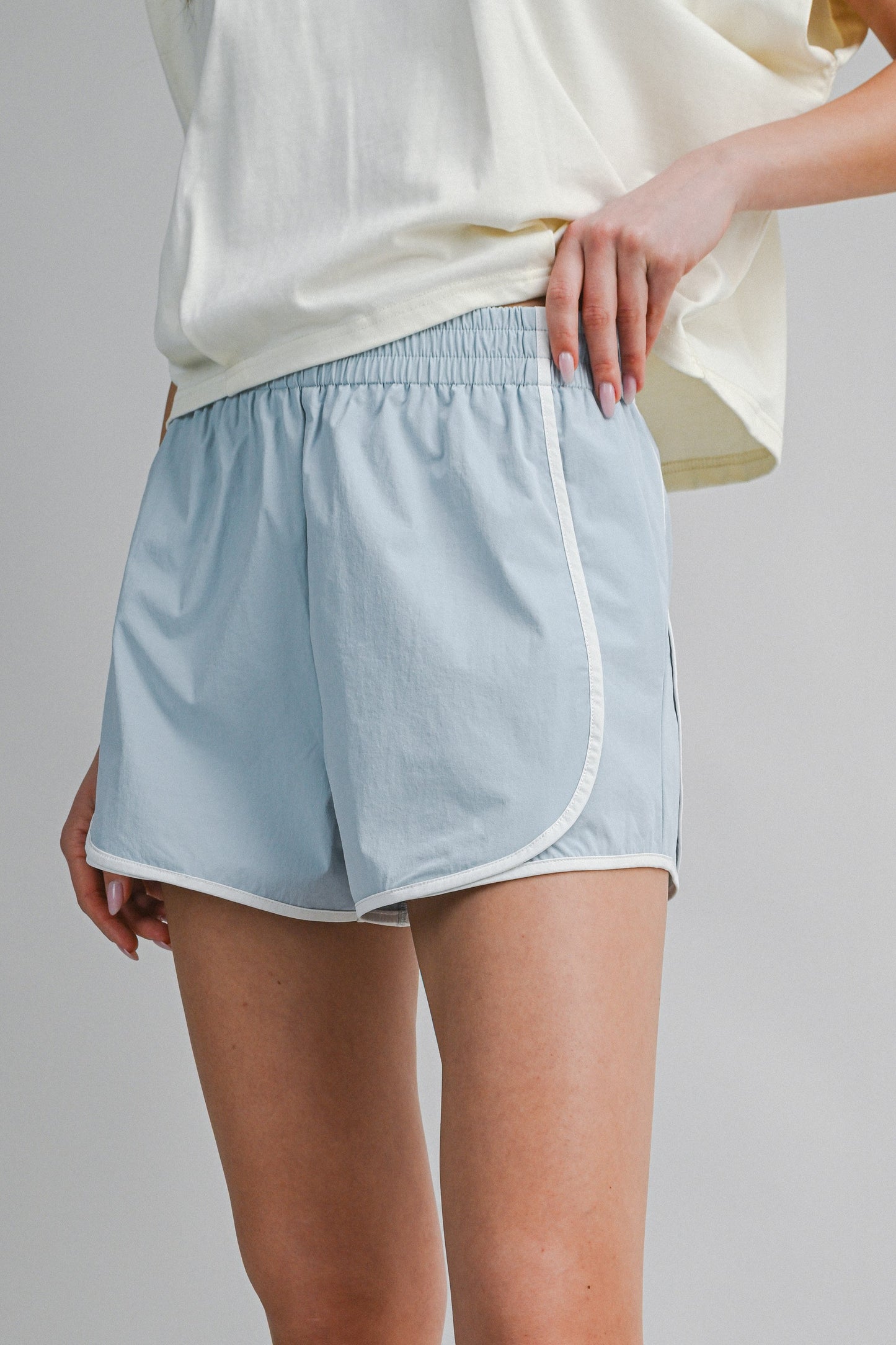 Nylon Contrast Shorts Blue