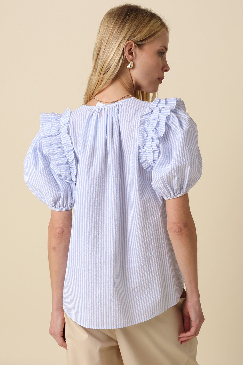 Light Blue Stripe Blouse