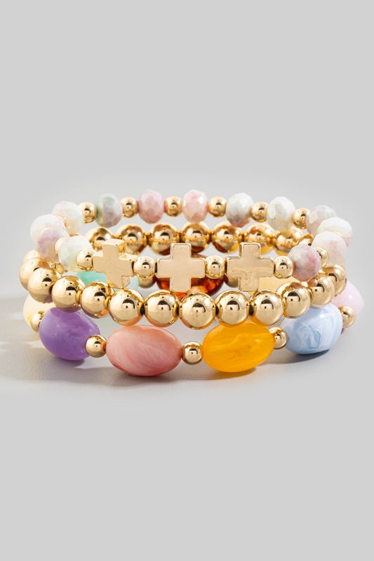Faceted Bead Bracelets Multi