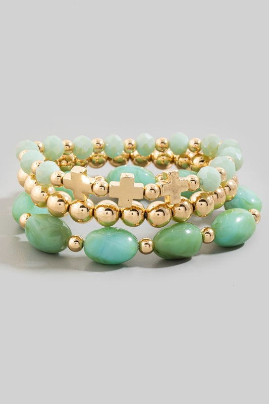 Faceted Bead Bracelets Mint