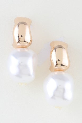 Abstract Pearl Earrings