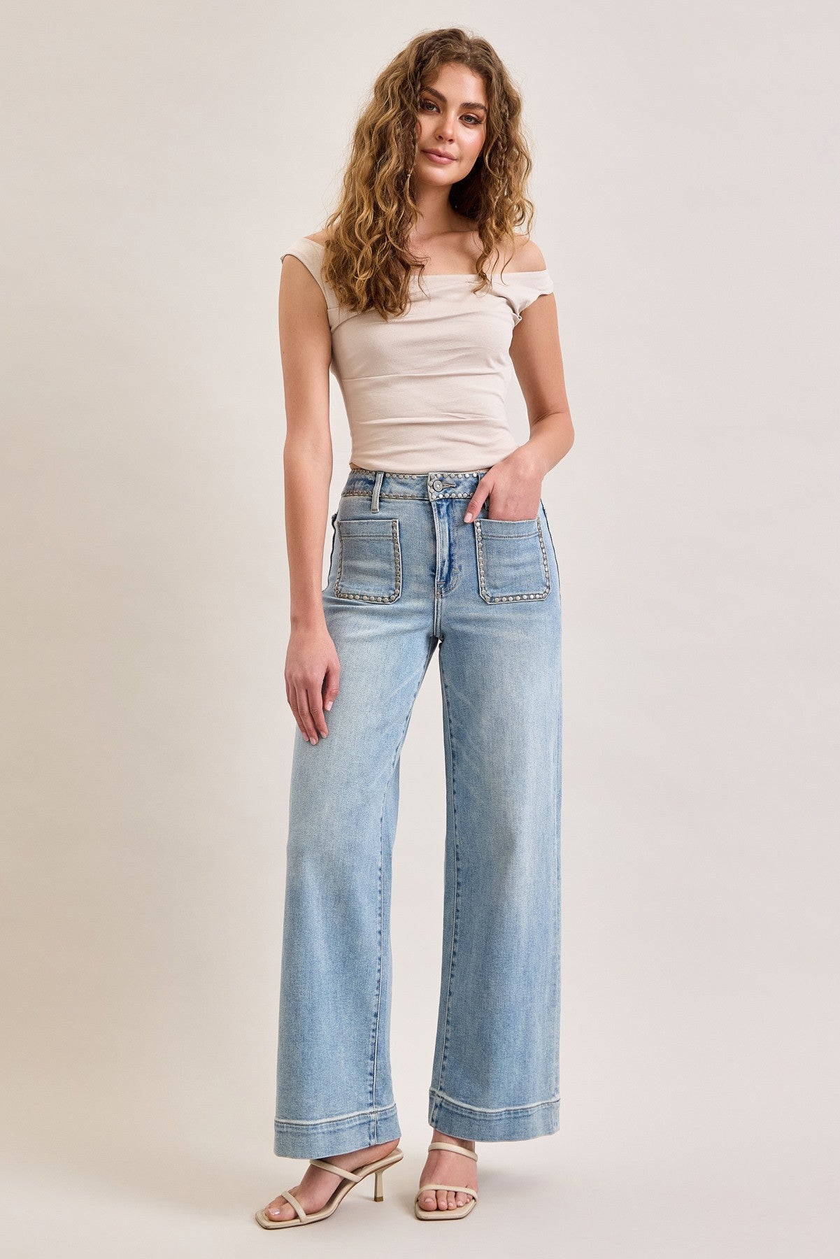 Studded Pocket Jeans