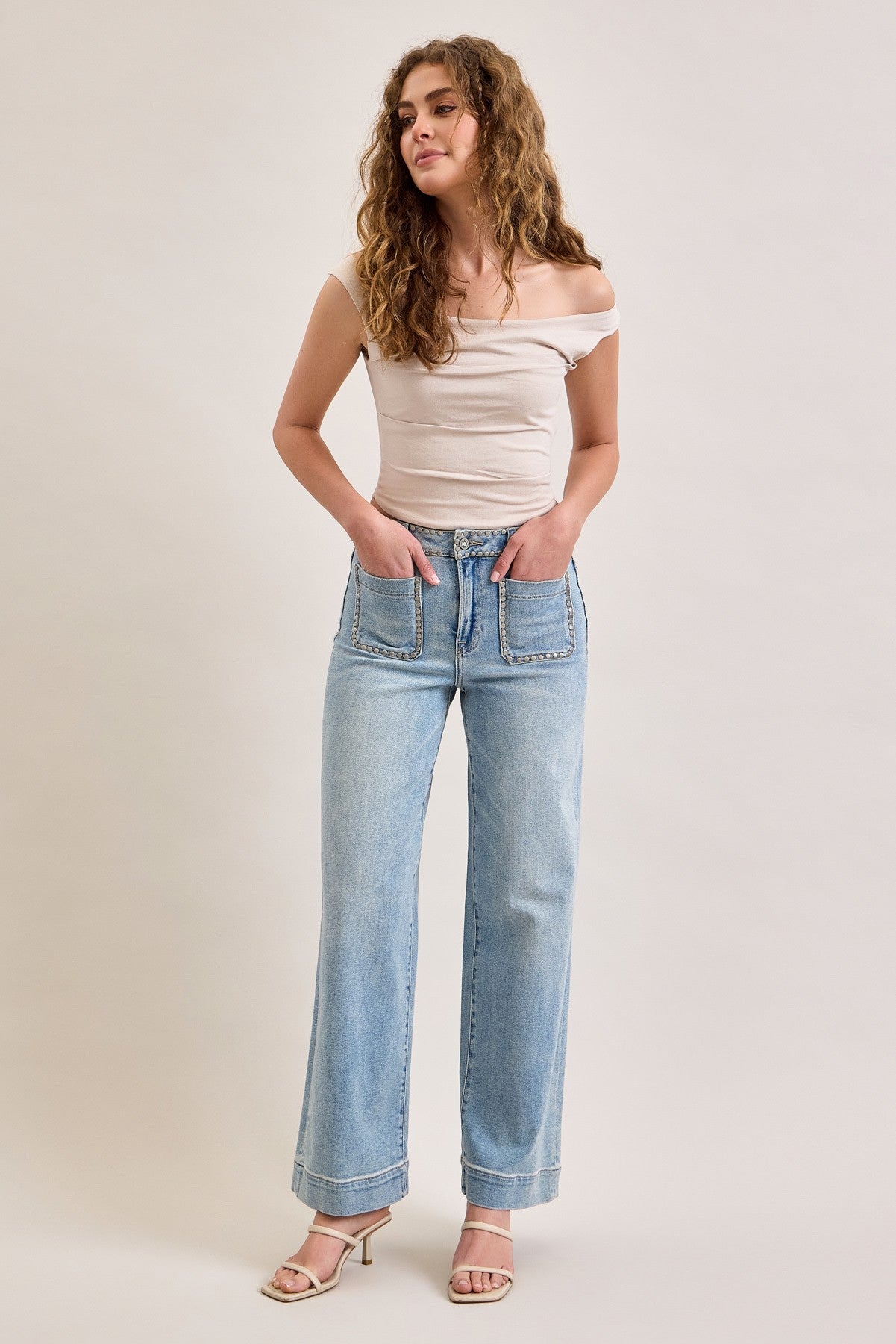 Studded Pocket Jeans