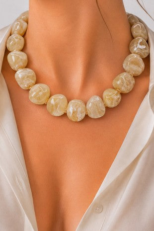 Chunky Statement Necklace Nude