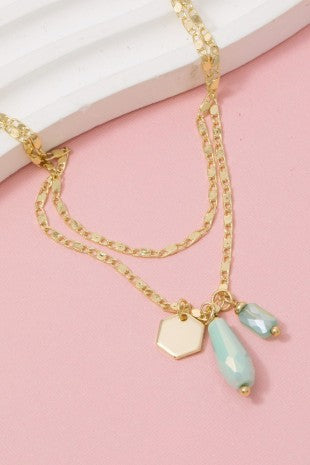 Layered Glass Pendant Necklace
