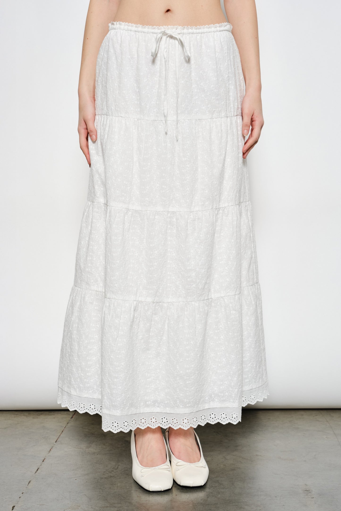 Noah Eyelet Tiered Skirt