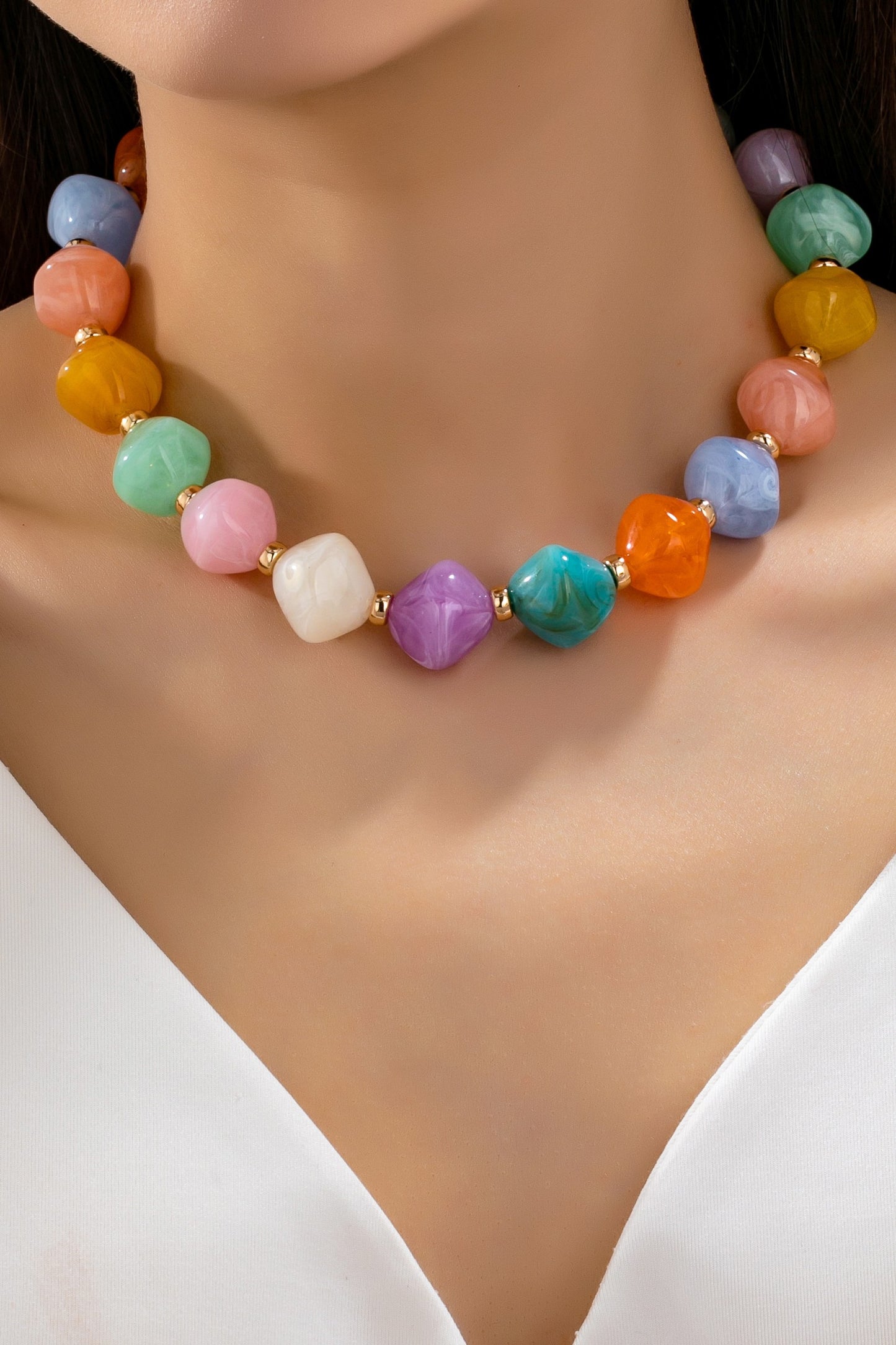 Multi Color Bead Necklace