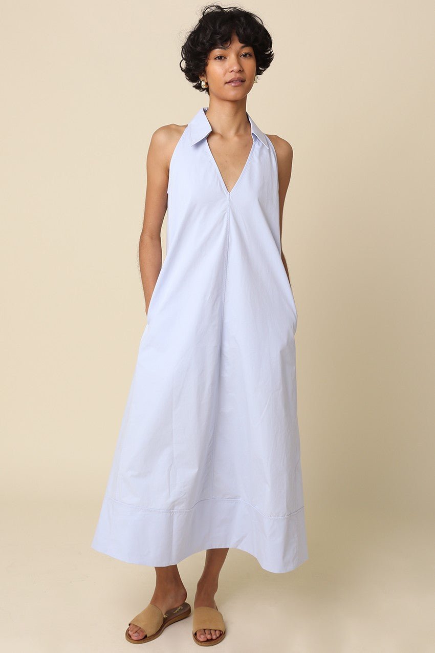 Collared Midi Dress Blue