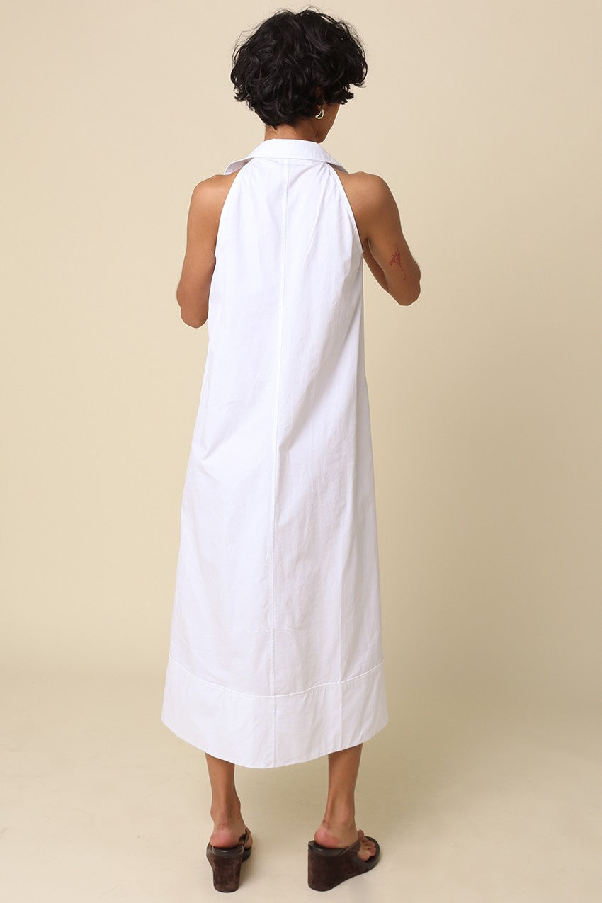 Collared Midi Dress White