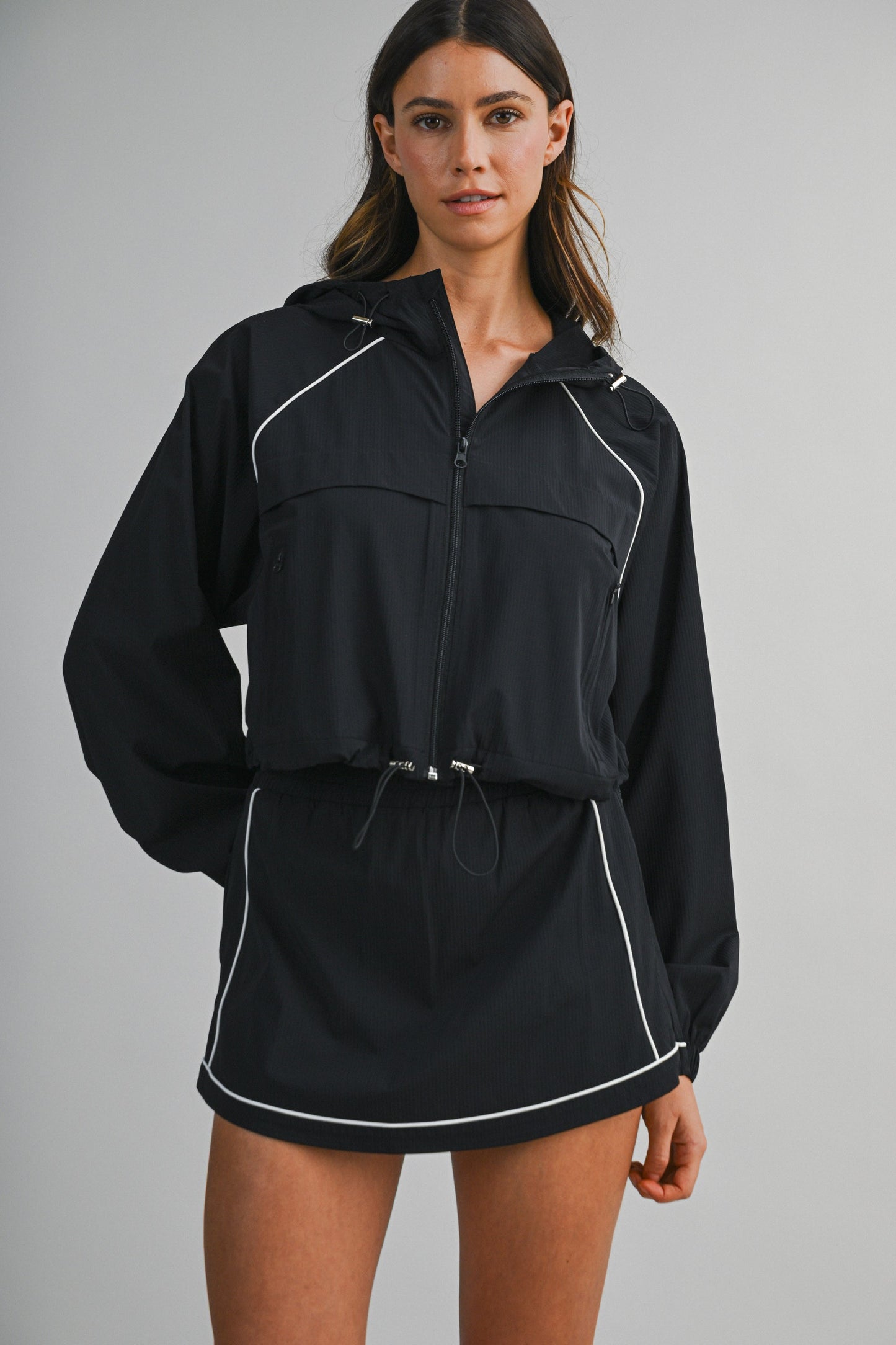 Windbreaker Jacket & Skort Set of 2 Black