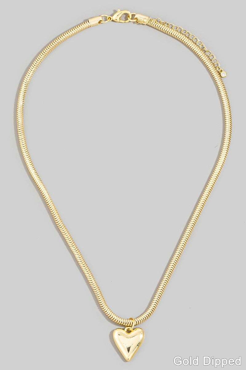 Tube Chain Heart Necklace