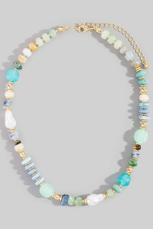 Mixed Bead Necklace Mint