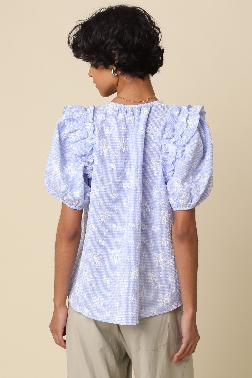 Ellie Blue/White Blouse