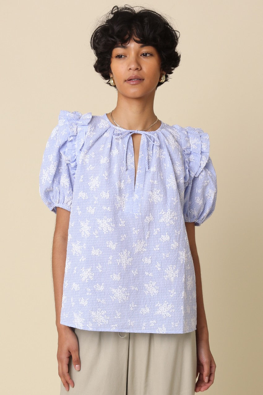 Ellie Blue/White Blouse