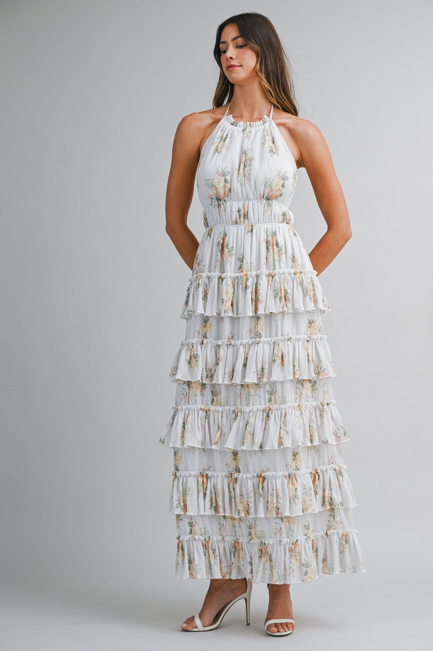 Floral Tiered Ruffle Maxi Dress