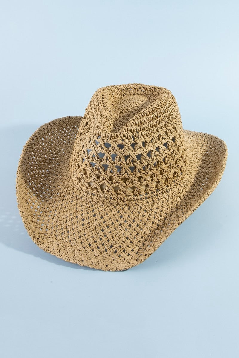 Straw Cowboy Hat Khaki