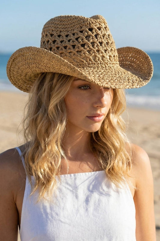Straw Cowboy Hat Khaki