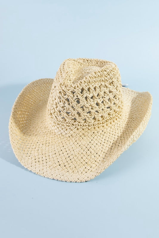 Straw Cowboy Hat Ivory