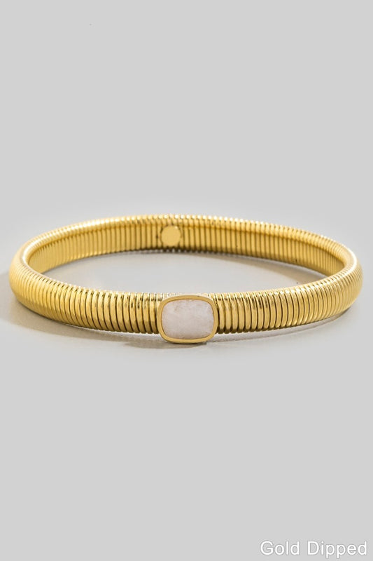 Stone Bangle White