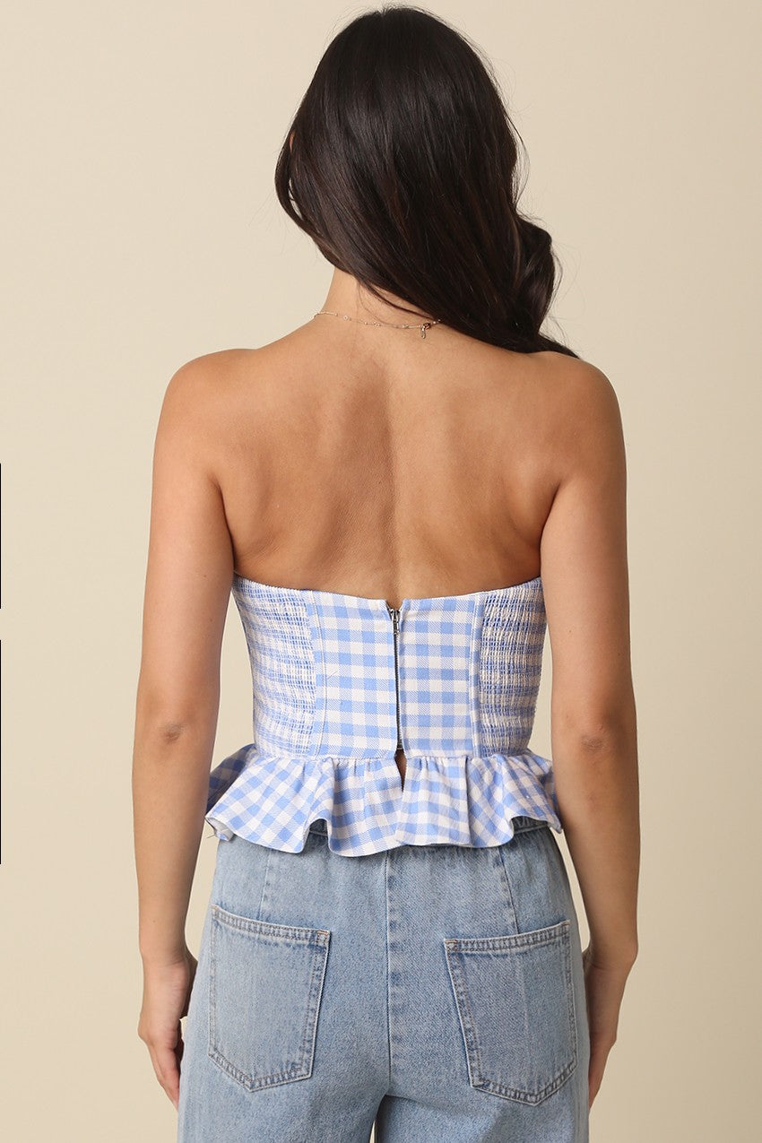 Gingham Corset Peplum Top – Clothe Boutique