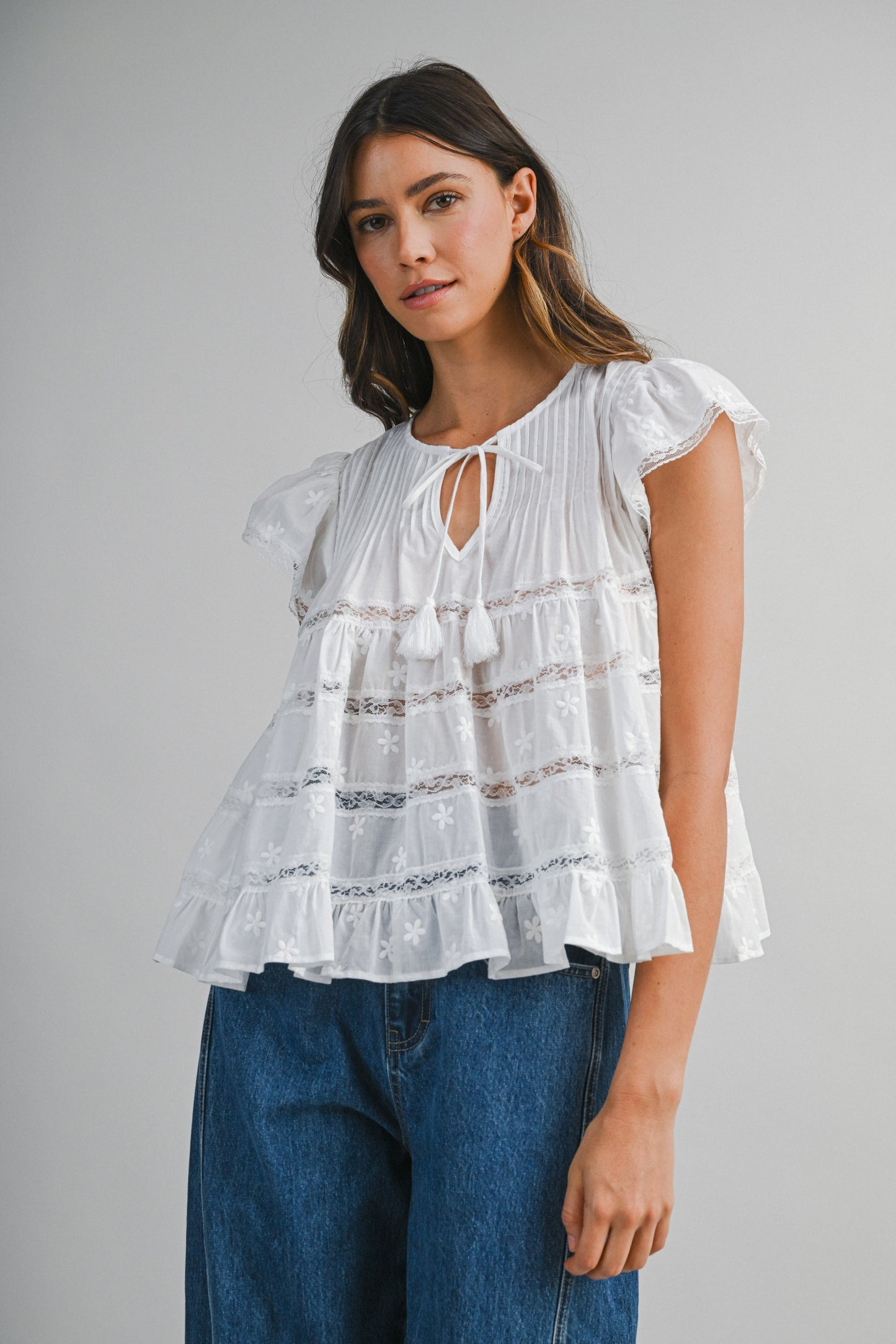 Caroline Flower Embroidered Top