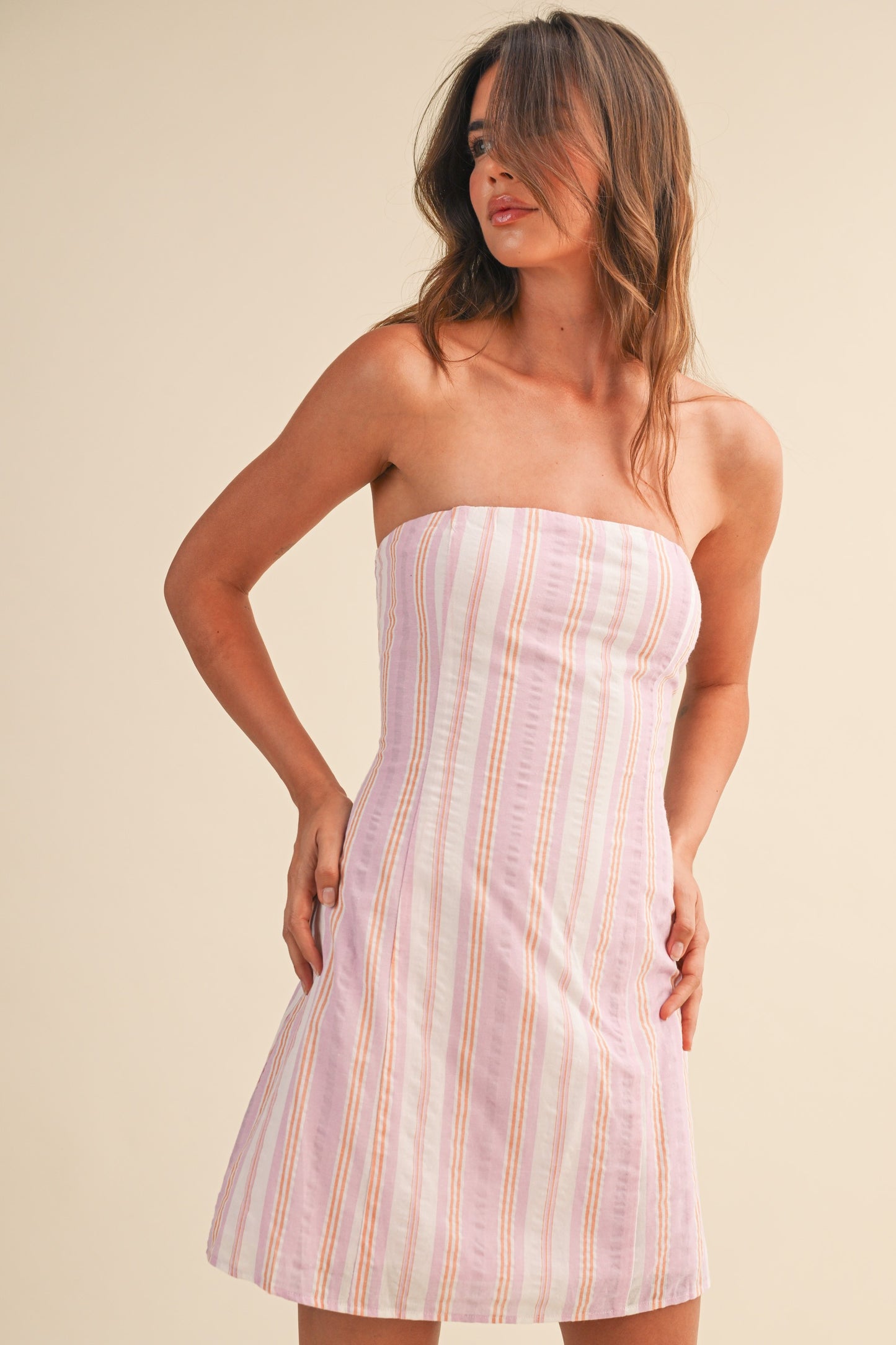 Kate Stripe Strapless Dress