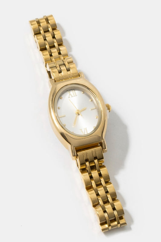 Oval Gold/White Watch