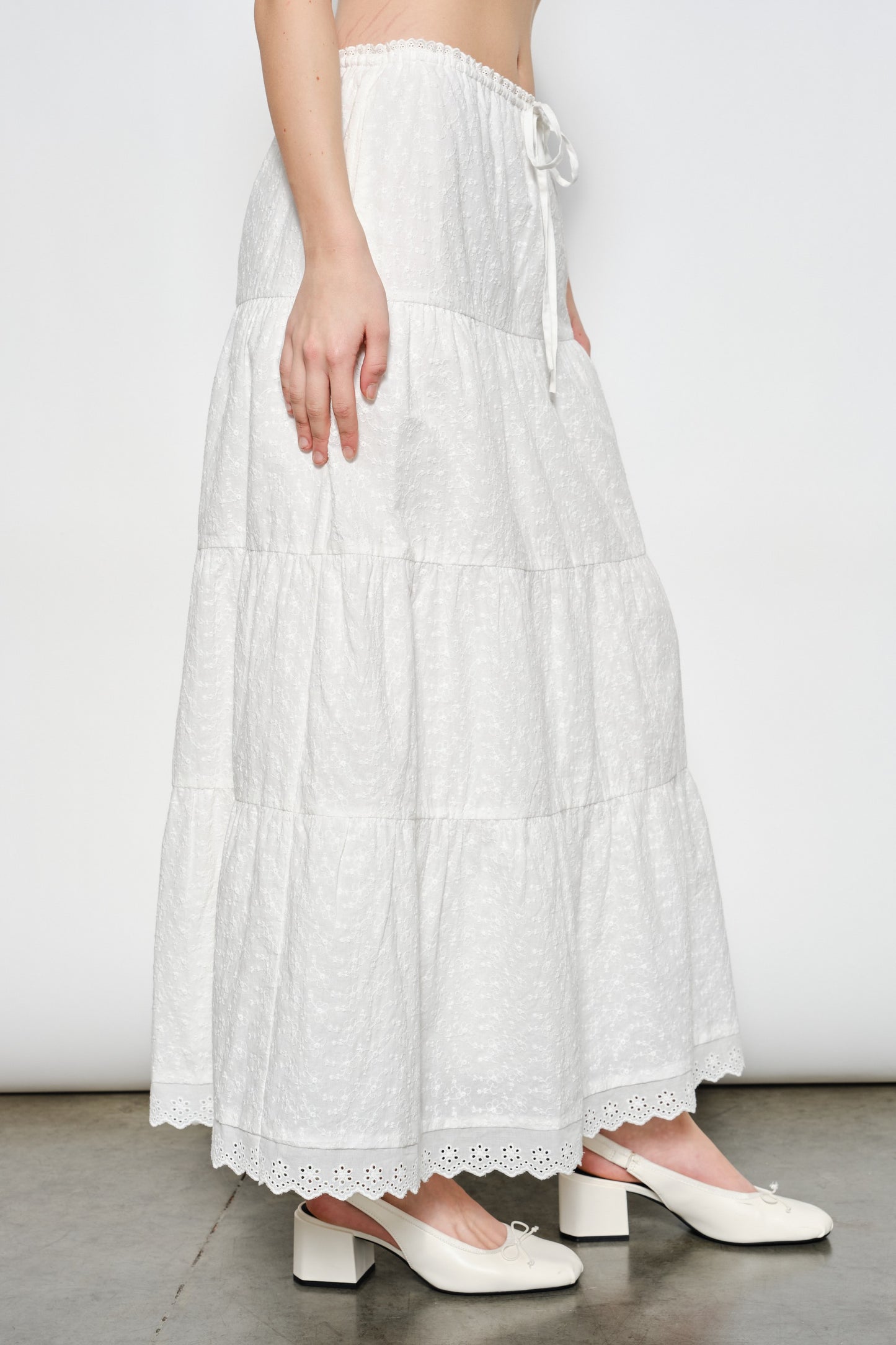 Noah Eyelet Tiered Skirt