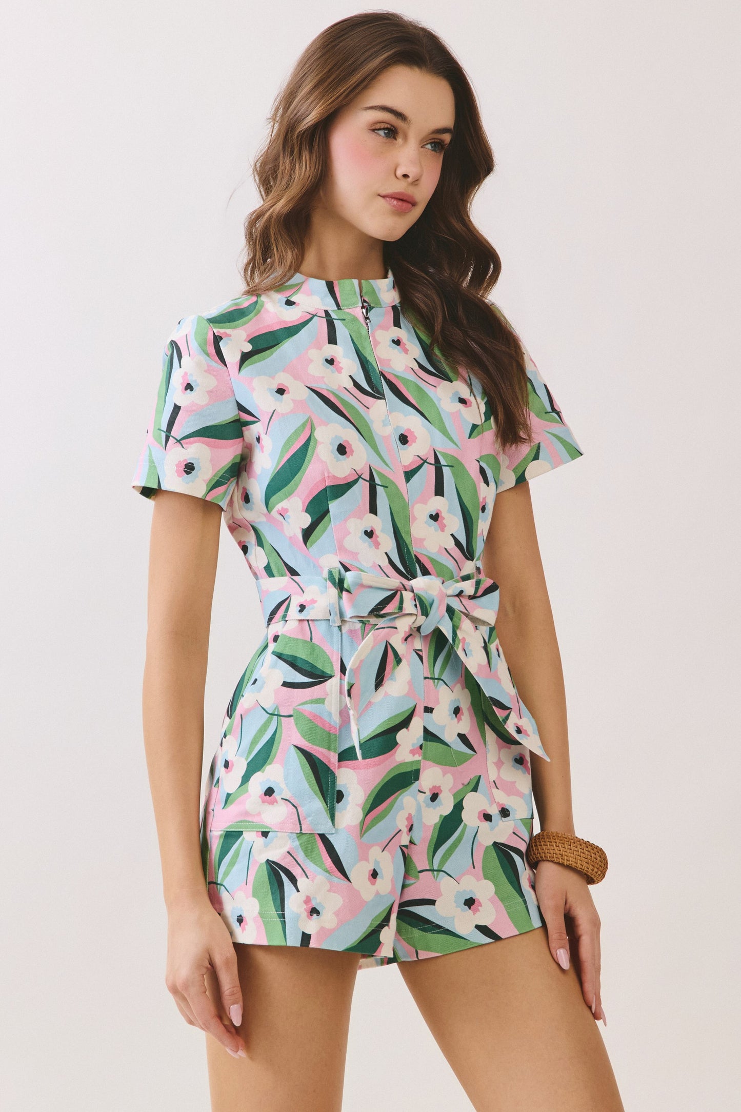 Gia Floral Zip Up Romper