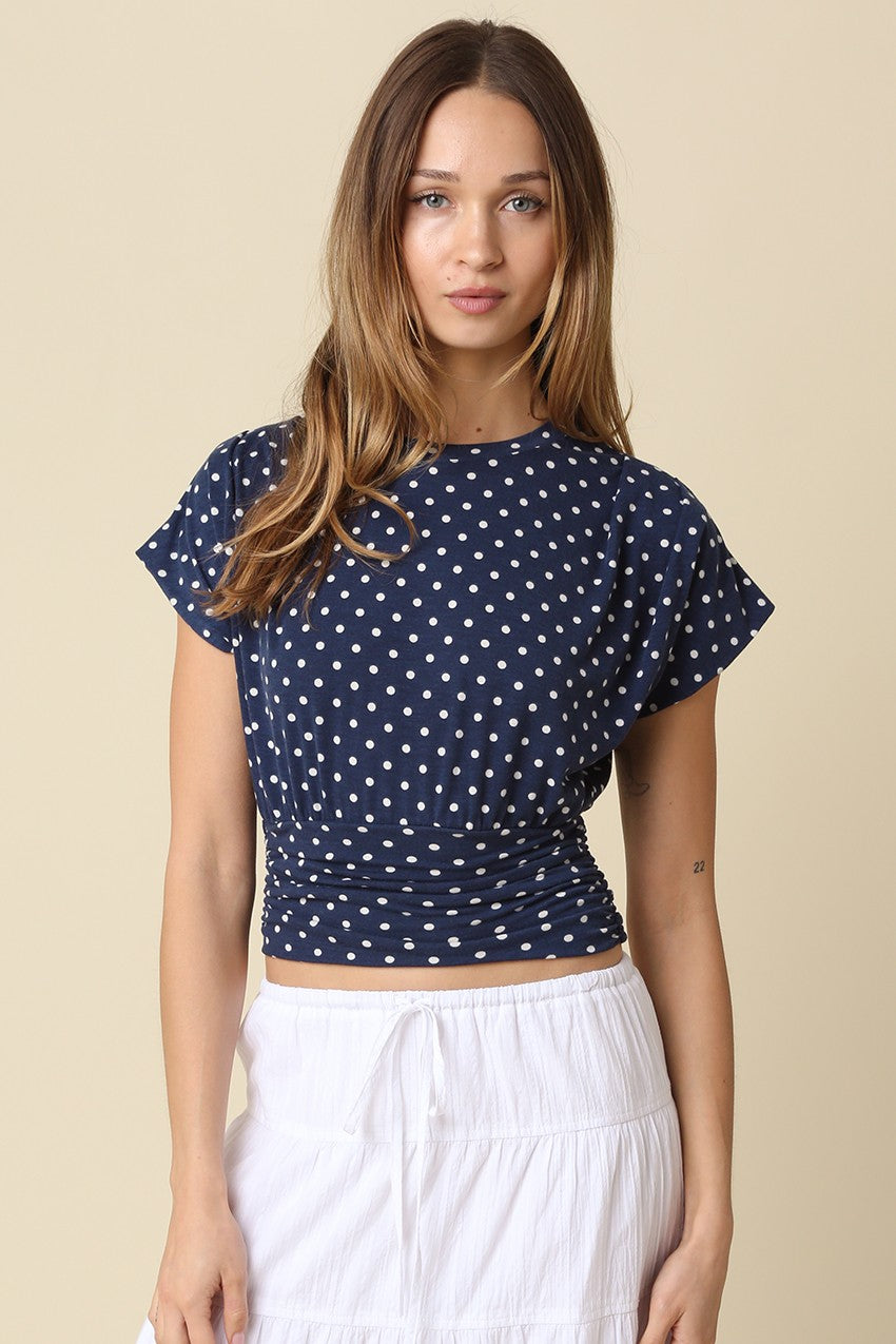 Polka Dot Top Navy