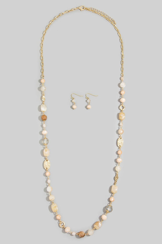 Resin Beads Necklace Natural