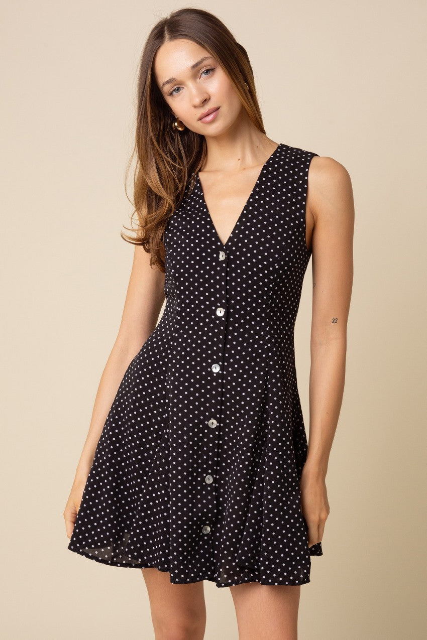 Polka Dots Button Down Dress