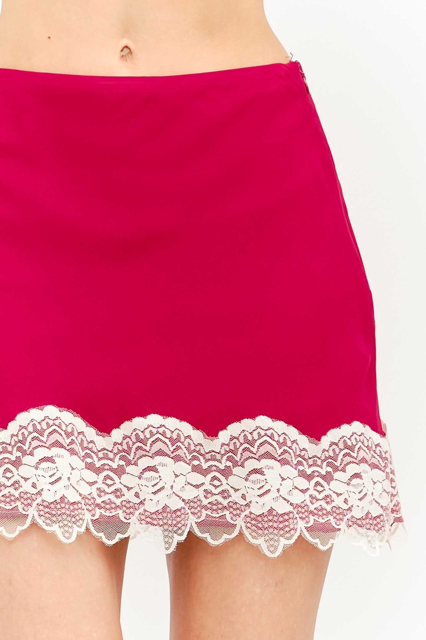 Becca Lace Hem Skirt Red