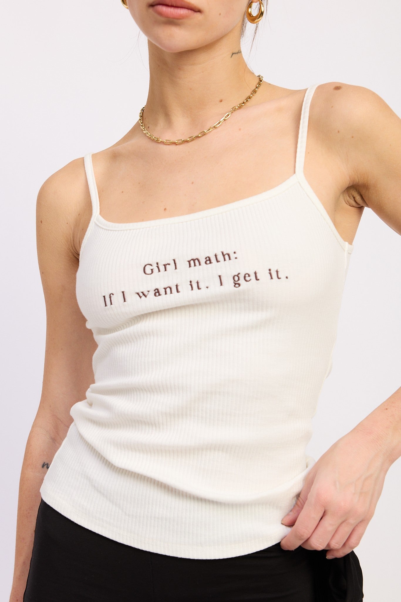 Girl Math Ribbed Cami