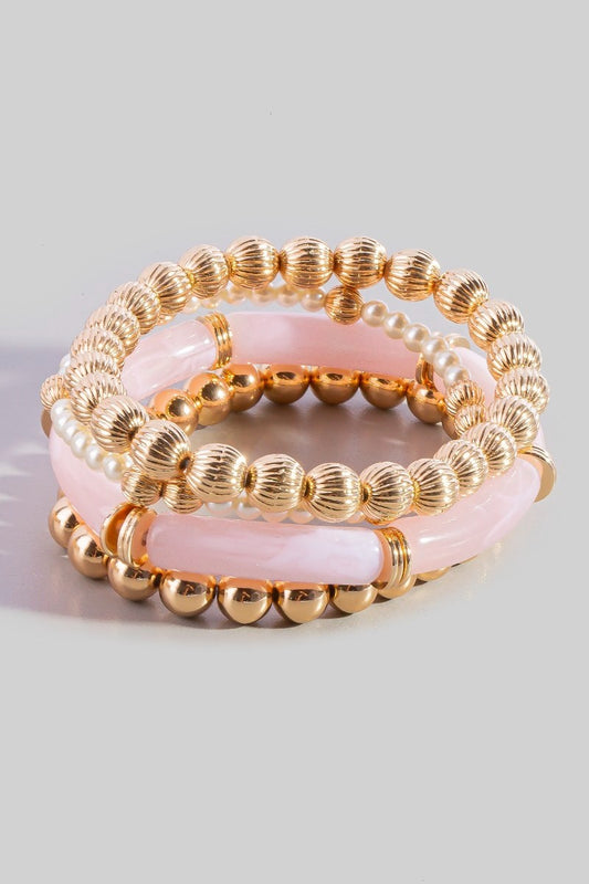 Resin Bar Bracelets Pink