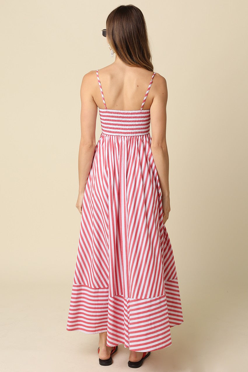 Camryn Red Stripe Maxi Dress
