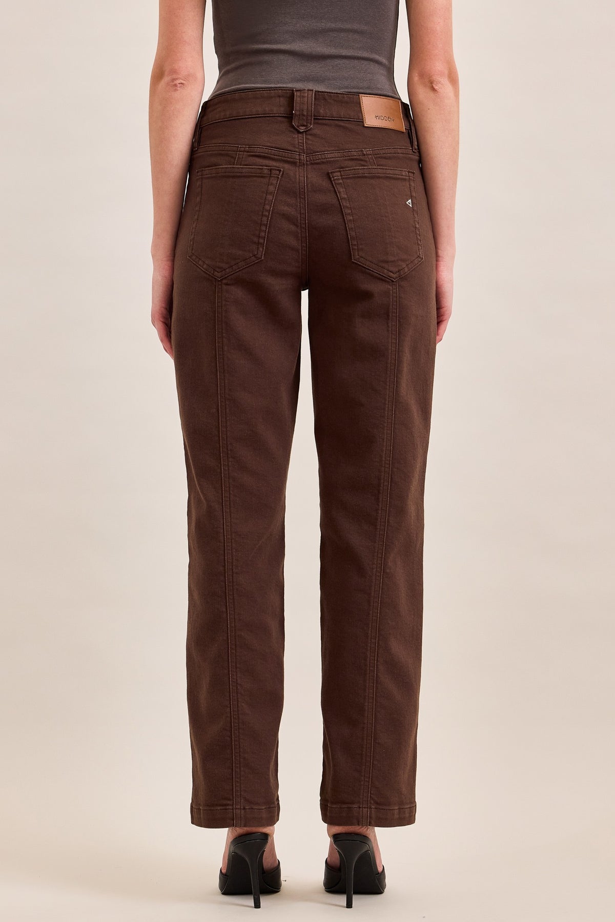 Brown Classic Straight Leg Jeans