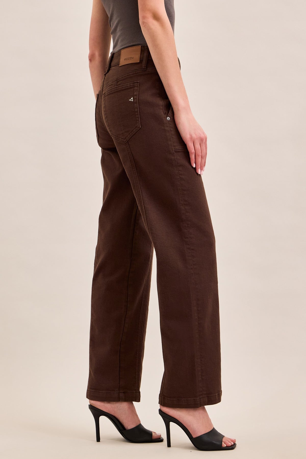 Brown Classic Straight Leg Jeans