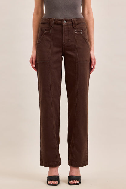 Brown Classic Straight Leg Jeans