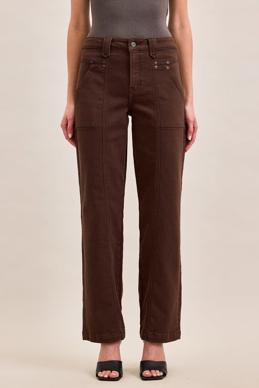 Brown Classic Straight Leg Jeans