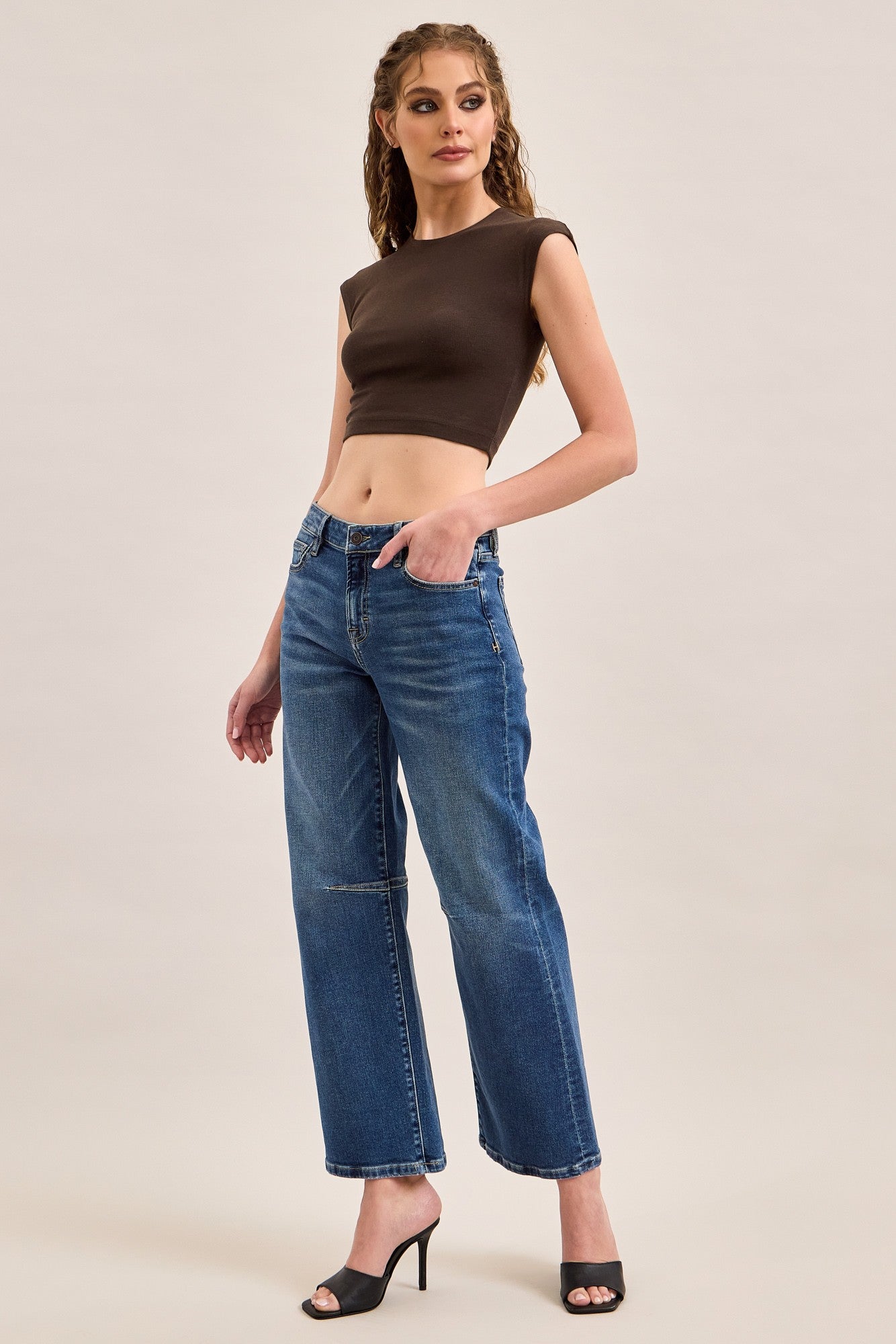 Classic Straight Seam Detail Jeans