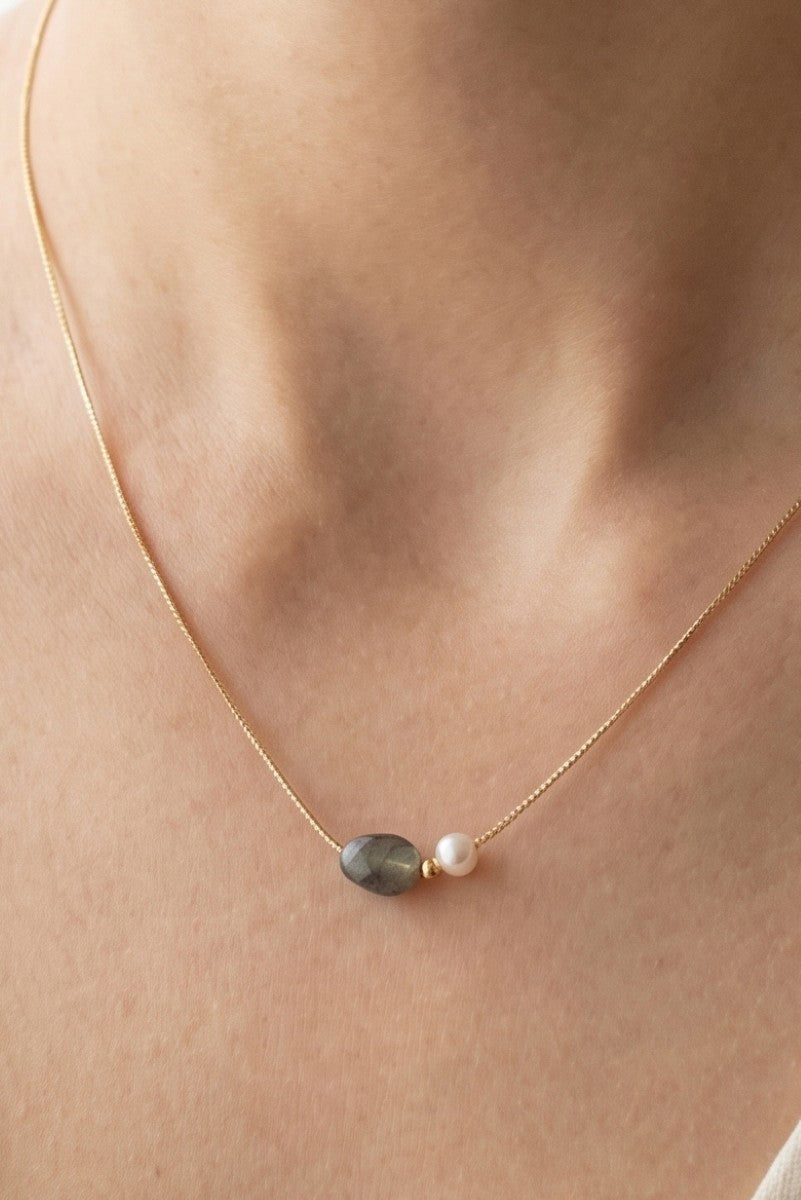 Stone & Pearl Necklace