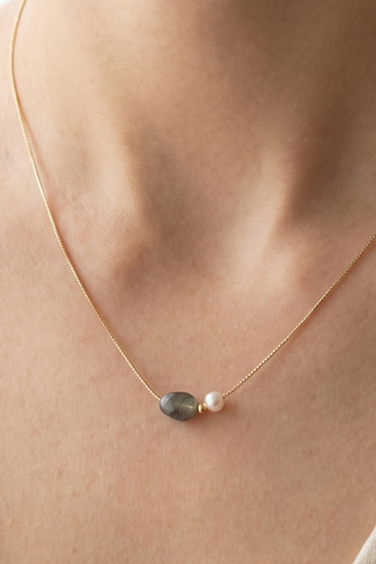 Stone & Pearl Necklace